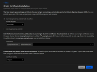 Cloudflare origin certificate installation screen