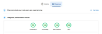 The Google Pagespeed scores for Hermitclock on desktop, scoring 98 in performance and 100 in all other metrics.