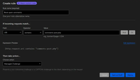 A screenshot of the Cloudflare WAF rules for blocking comment spam in WordPress.