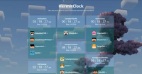 A screenshot of the hermitclock.com website