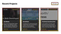 A screenshot of the 'Projects' section on jackwhitworth.com's homepage.