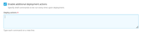 A screenshot of the Git deployment actions options in Plesk