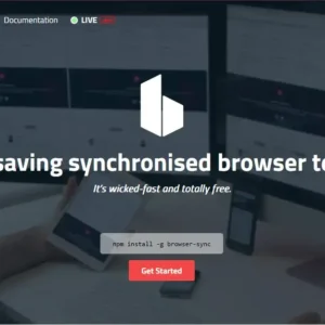 A screenshot of Browser Sync's homepage masthead.